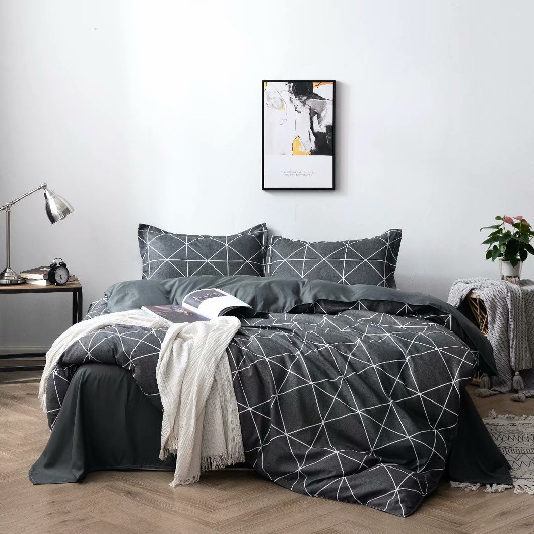 85GSM 100% Microfiber Ultra Soft Duvet Cover Set Geometric Pattern G2020003