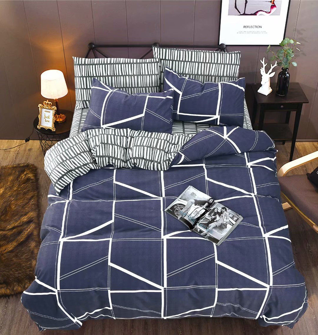 85GSM 100% Microfiber Ultra Soft Duvet Cover Set Geometric Pattern G2020020