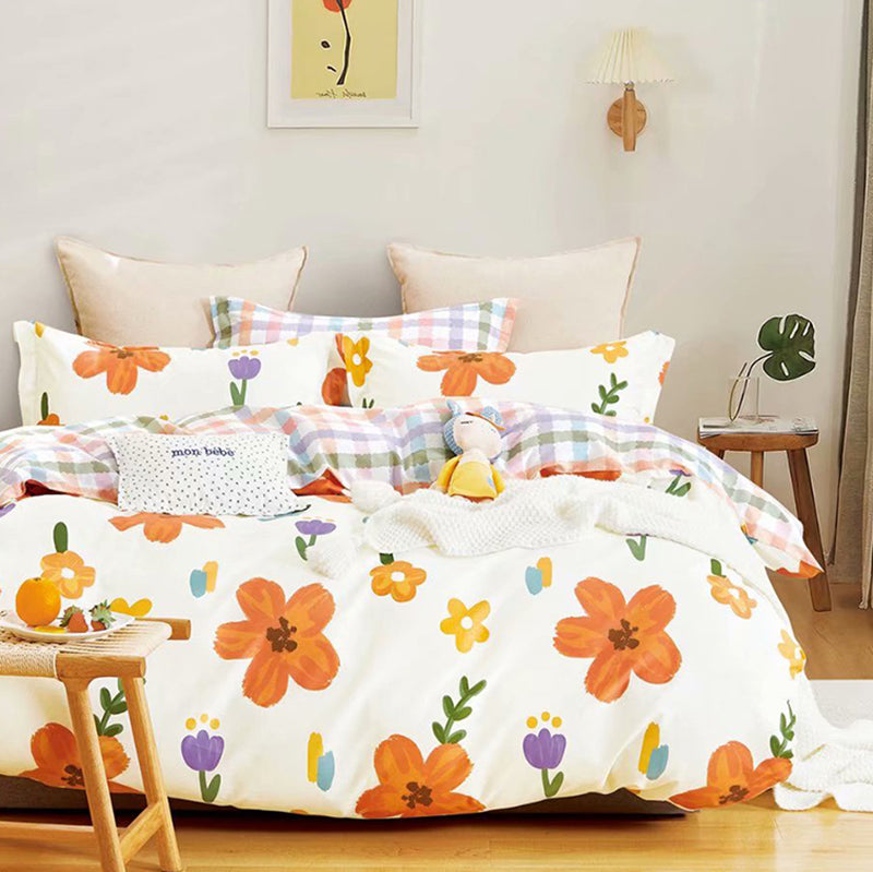 Floral Pattern Duvet Cover 100% Cotton F005