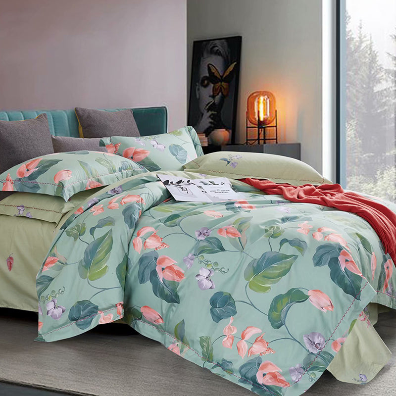 Floral Pattern Duvet Cover 100% Cotton F043