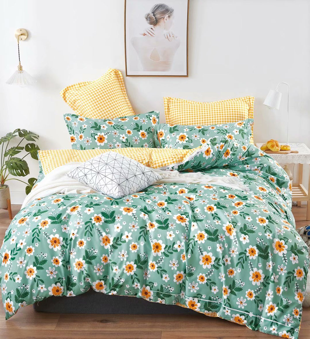 85GSM 100% Microfiber Ultra Soft Duvet Cover Set Floral Pattern F2020003