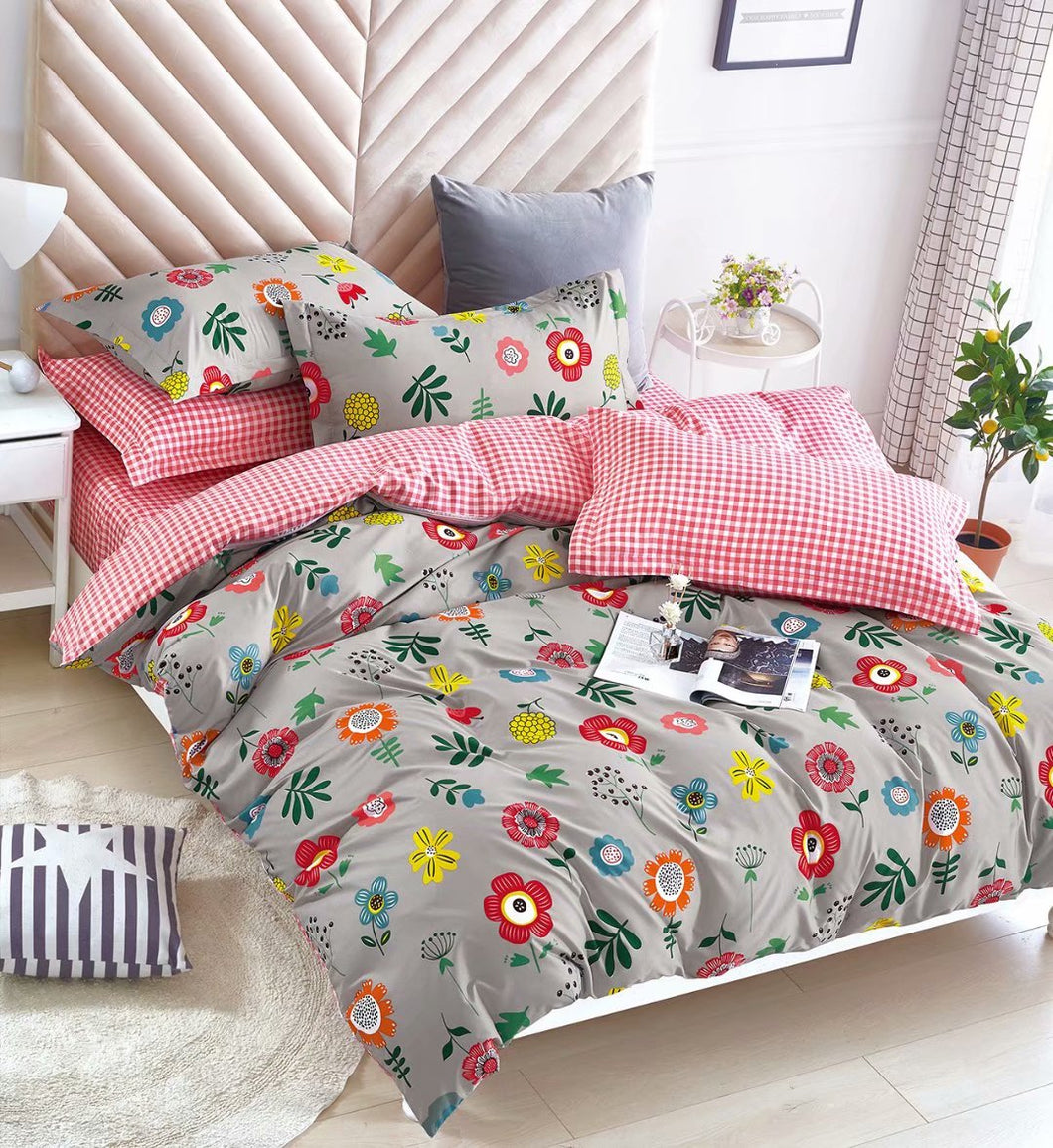 85GSM 100% Microfiber Ultra Soft Duvet Cover Set Floral Pattern F2020007