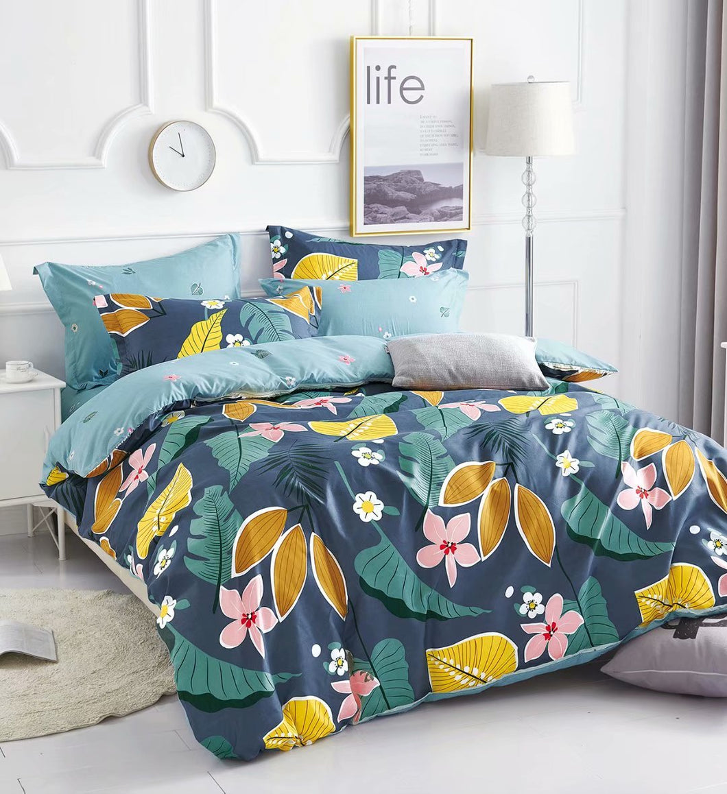 85GSM 100% Microfiber Ultra Soft Duvet Cover Set Floral Pattern F2020017