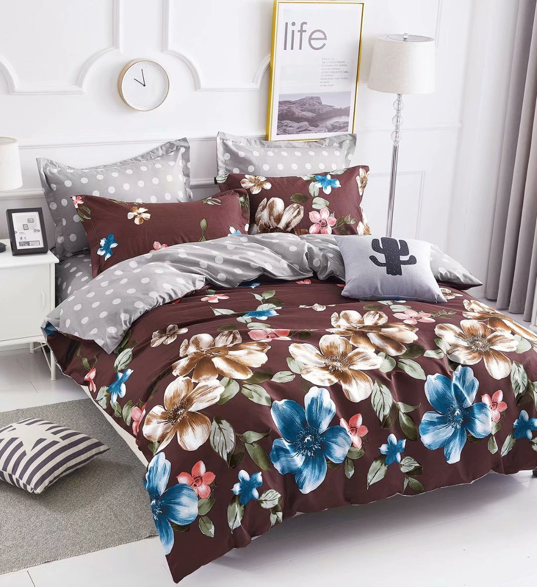 85GSM 100% Microfiber Ultra Soft Duvet Cover Set Floral Pattern F2020019