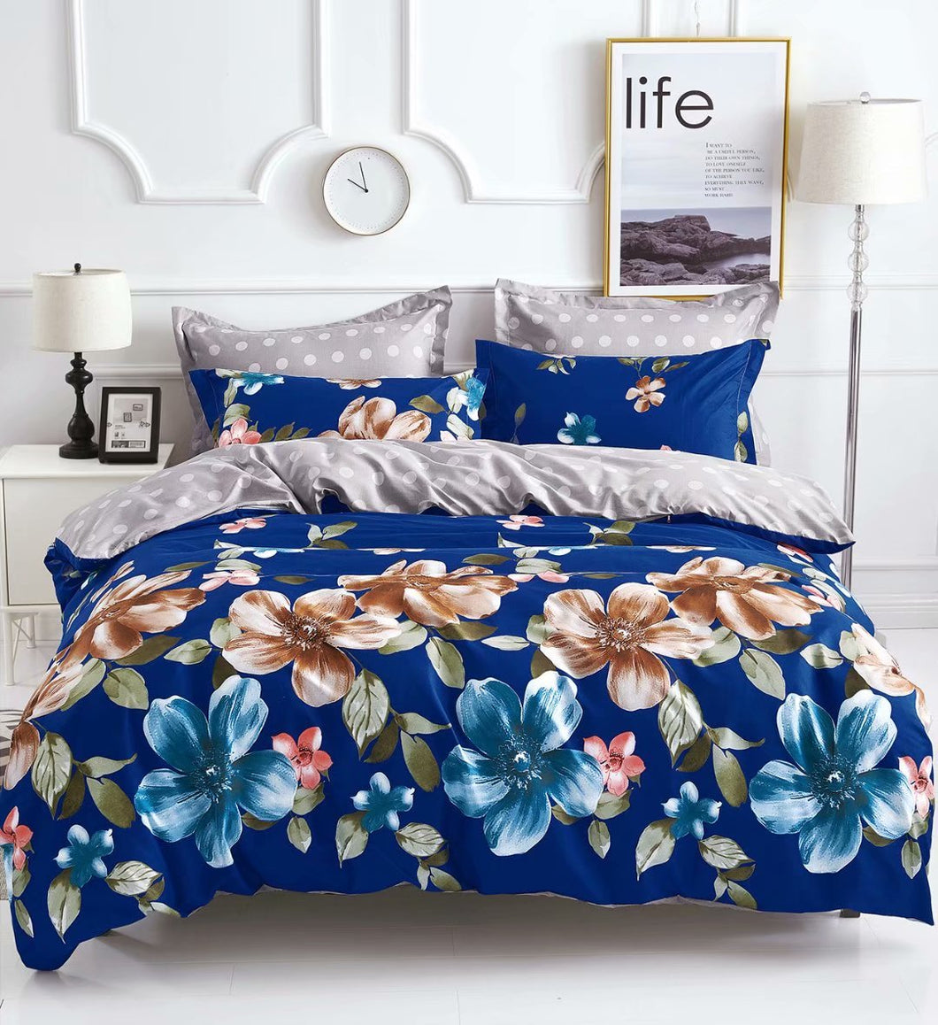 85GSM 100% Microfiber Ultra Soft Duvet Cover Set Floral Pattern F2020019-2