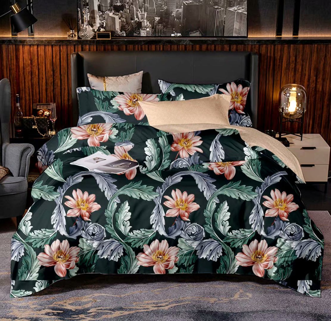 85GSM 100% Microfiber Ultra Soft Duvet Cover Set Floral Pattern F2020041