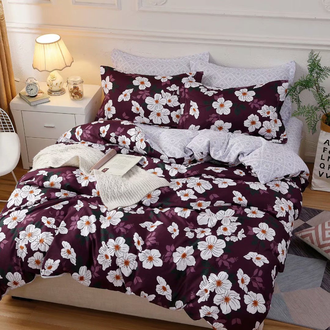 85GSM 100% Microfiber Ultra Soft Duvet Cover Set Floral Pattern F2020088