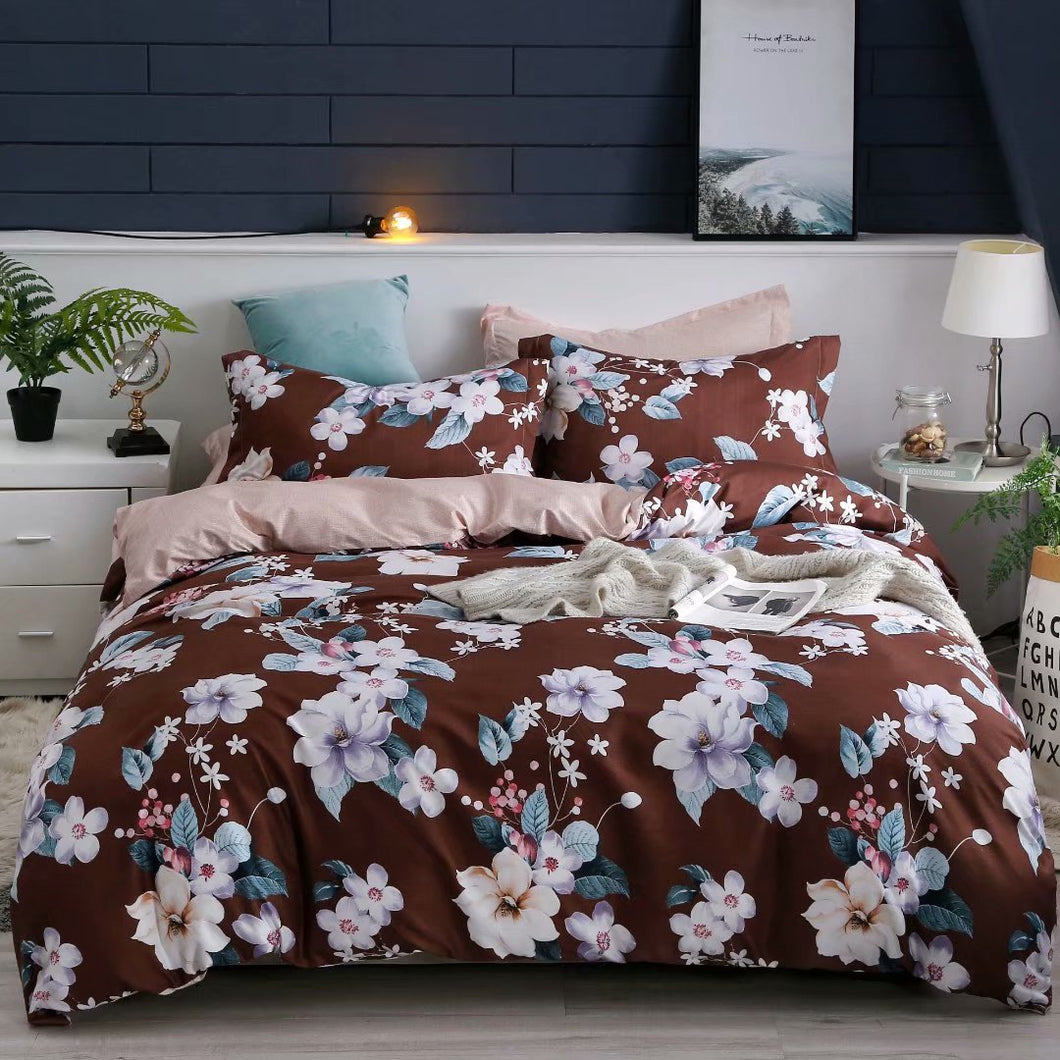 85GSM 100% Microfiber Ultra Soft Duvet Cover Set Floral Pattern F2020097