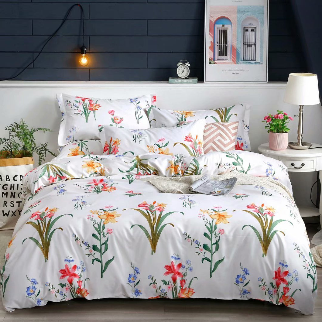 85GSM 100% Microfiber Ultra Soft Duvet Cover Set Floral Pattern F2020098