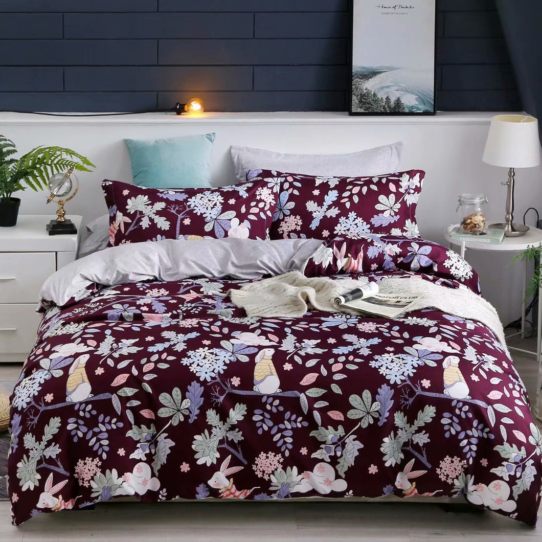 85GSM 100% Microfiber Ultra Soft Duvet Cover Set Floral Pattern F2020108