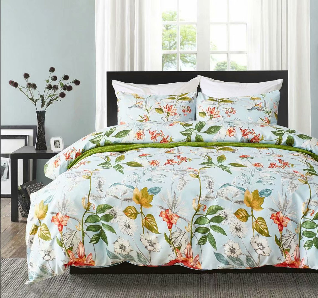 85GSM 100% Microfiber Ultra Soft Duvet Cover Set Floral Pattern F2020111