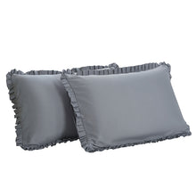 Load image into Gallery viewer, 100% cotton Pure white handmade pleated ruffled pillowcases
