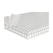 Load image into Gallery viewer, White Block 100% Polyester Bed Set Full Size Fitted Sheet FS03
